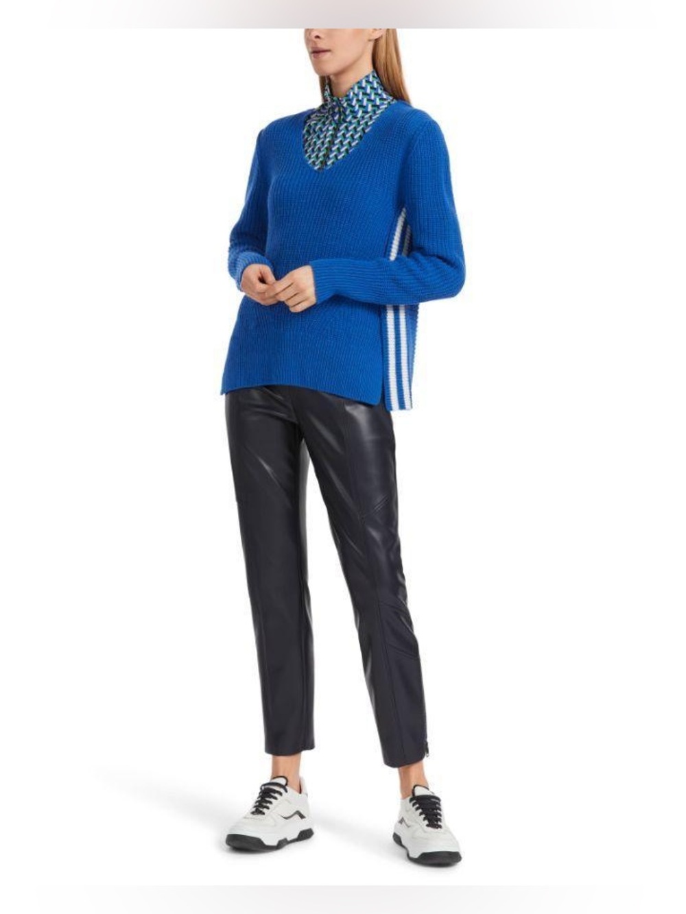 Marc Cain Wool Cashmere Blend Ribbed Pullover